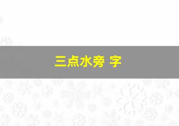 三点水旁 字